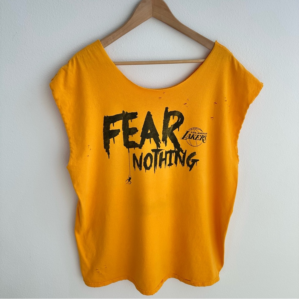 Los Angeles Lakers Destroyed Off the Shoulder Sleeveless Tee